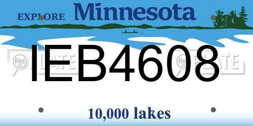 IEB4608 Minnesota License Plate