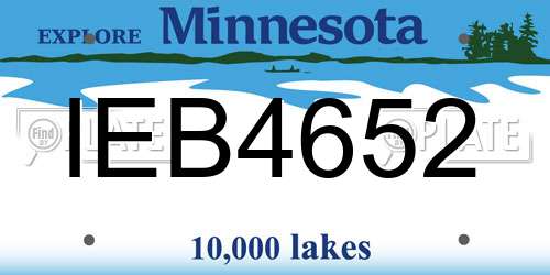 IEB4652 Minnesota License Plate