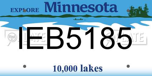 IEB5185 Minnesota License Plate