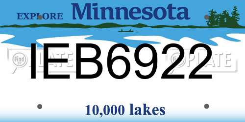 IEB6922 Minnesota License Plate
