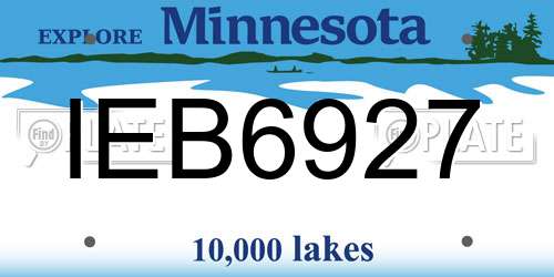 IEB6927 Minnesota License Plate