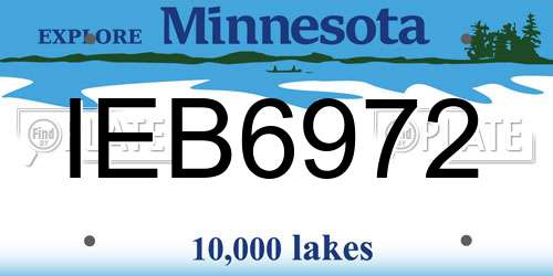 IEB6972 Minnesota License Plate