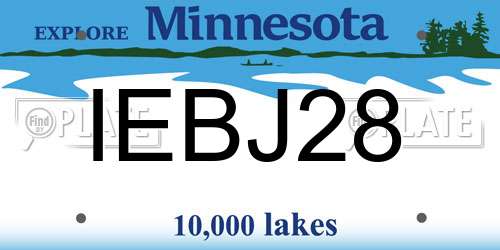 IEBJ28 Minnesota License Plate