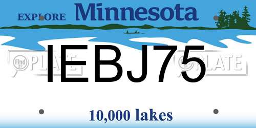 IEBJ75 Minnesota License Plate