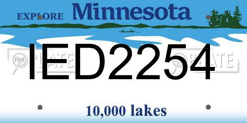 IED2254 Minnesota License Plate