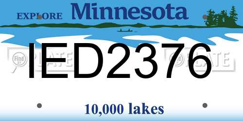 IED2376 Minnesota License Plate