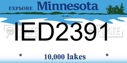 IED2391 Minnesota License Plate