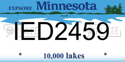 IED2459 Minnesota License Plate