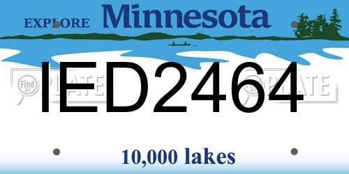 IED2464 Minnesota License Plate