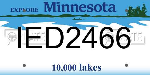 IED2466 Minnesota License Plate