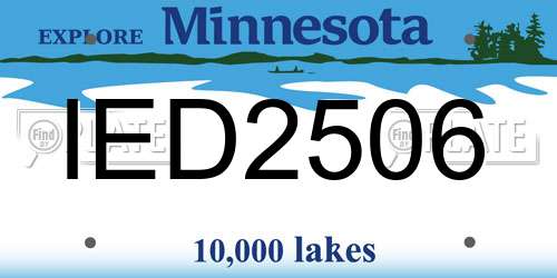 IED2506 Minnesota License Plate