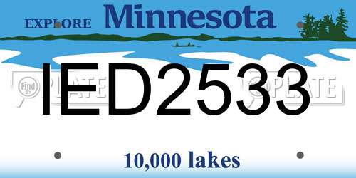 IED2533 Minnesota License Plate