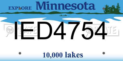 IED4754 Minnesota License Plate