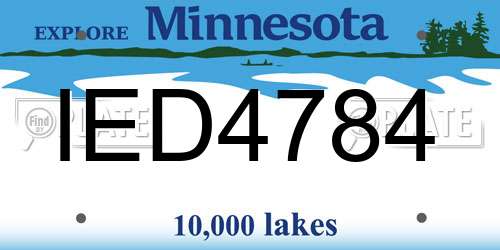 IED4784 Minnesota License Plate