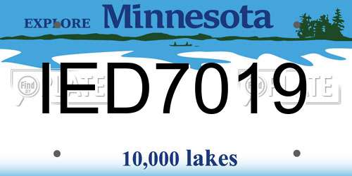 IED7019 Minnesota License Plate