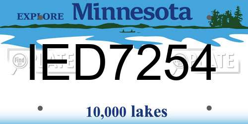 IED7254 Minnesota License Plate