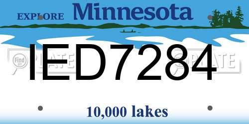 IED7284 Minnesota License Plate
