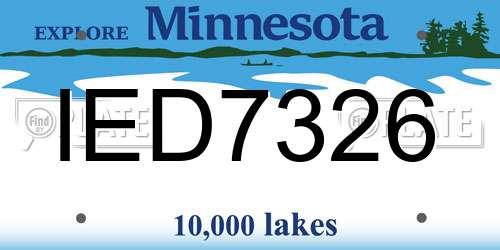 IED7326 Minnesota License Plate