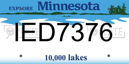 IED7376 Minnesota License Plate