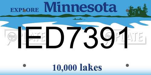 IED7391 Minnesota License Plate