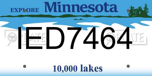 IED7464 Minnesota License Plate