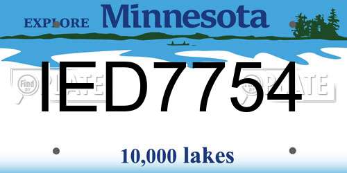 IED7754 Minnesota License Plate