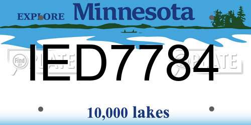 IED7784 Minnesota License Plate