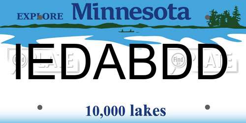 IEDABDD Minnesota License Plate
