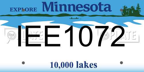 IEE1072 Minnesota License Plate