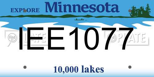 IEE1077 Minnesota License Plate
