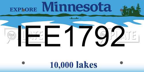 IEE1792 Minnesota License Plate