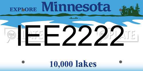 IEE2222 Minnesota License Plate