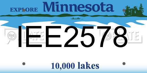IEE2578 Minnesota License Plate