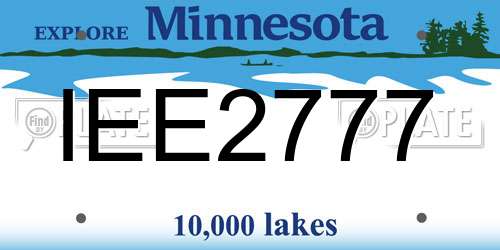 IEE2777 Minnesota License Plate