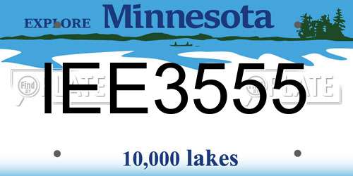 IEE3555 Minnesota License Plate