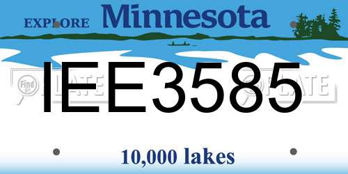 IEE3585 Minnesota License Plate