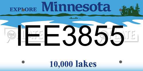 IEE3855 Minnesota License Plate