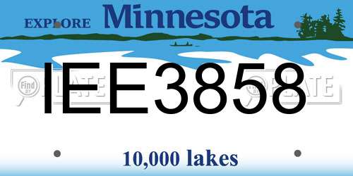 IEE3858 Minnesota License Plate