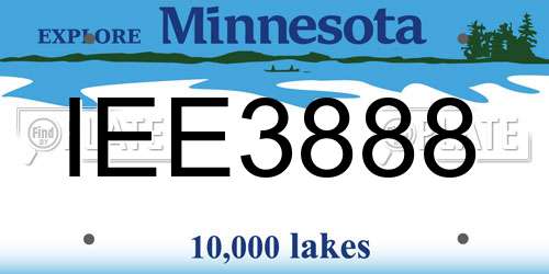 IEE3888 Minnesota License Plate