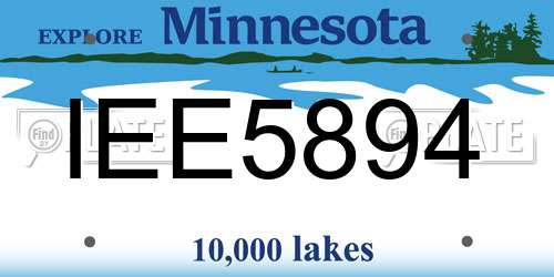 IEE5894 Minnesota License Plate