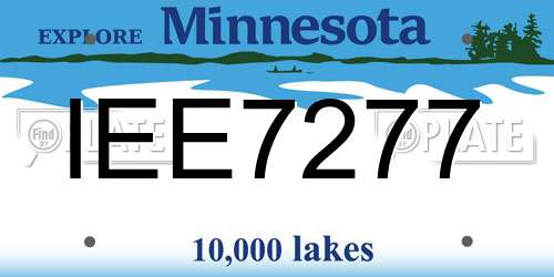 IEE7277 Minnesota License Plate