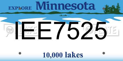 IEE7525 Minnesota License Plate