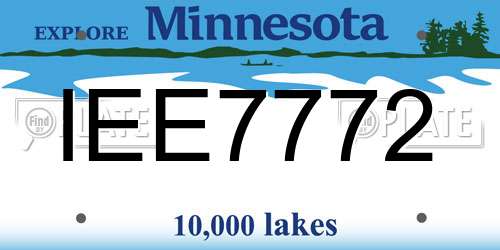IEE7772 Minnesota License Plate