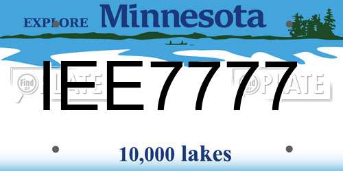 IEE7777 Minnesota License Plate