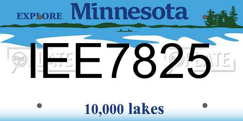 IEE7825 Minnesota License Plate