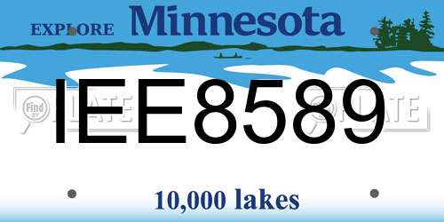 IEE8589 Minnesota License Plate