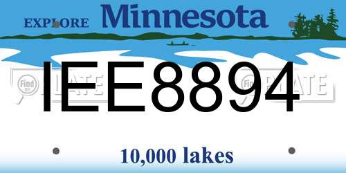 IEE8894 Minnesota License Plate