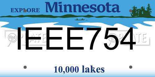 IEEE754 Minnesota License Plate