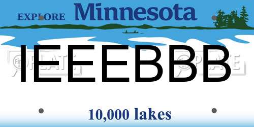 IEEEBBB Minnesota License Plate