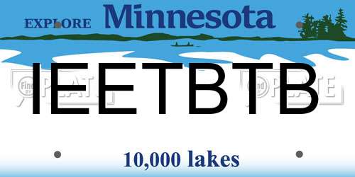 IEETBTB Minnesota License Plate